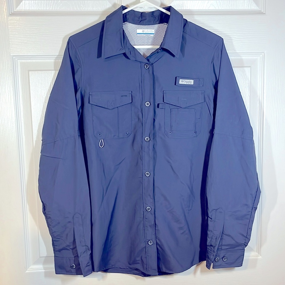 NWOT Columbia Sportswear PFG Performance Fishing Gear Women’s M Smokey Blue NICE